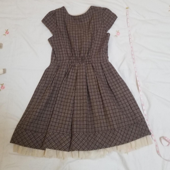 Japanese brand L'est Rose babydoll houndstooth tulle dress - Picture 3 of 5